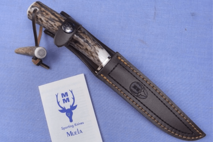 Muela Gredos 9218 kniv 14 cm blad i rustfrit stål, håndtag i hjortetak + læderskede