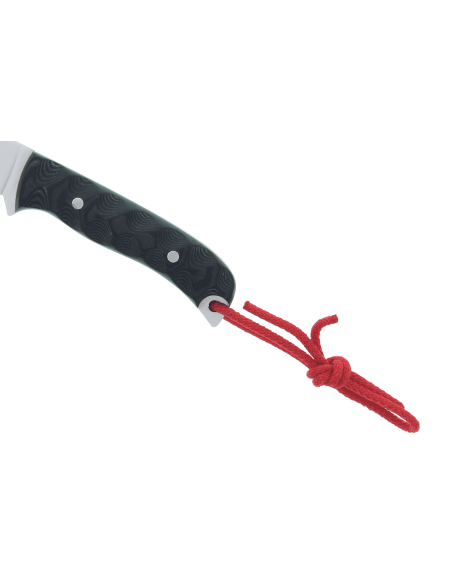 Muela Husky 9307 kniv 10cm blad rostfritt stål grå micarta handtag + läderslida