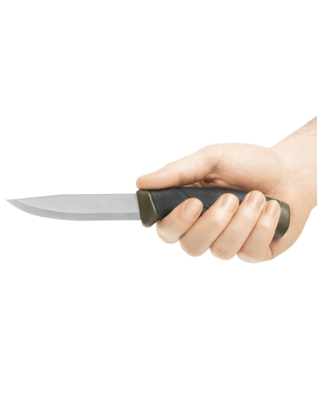 Mora Companion MG 11827 knife 10.4cm stainless steel blade black/khaki rubber handle + case