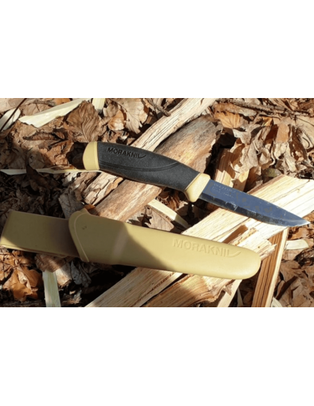 Mora Companion 13166 knife 10.4cm stainless steel blade black/sand rubber handle + case