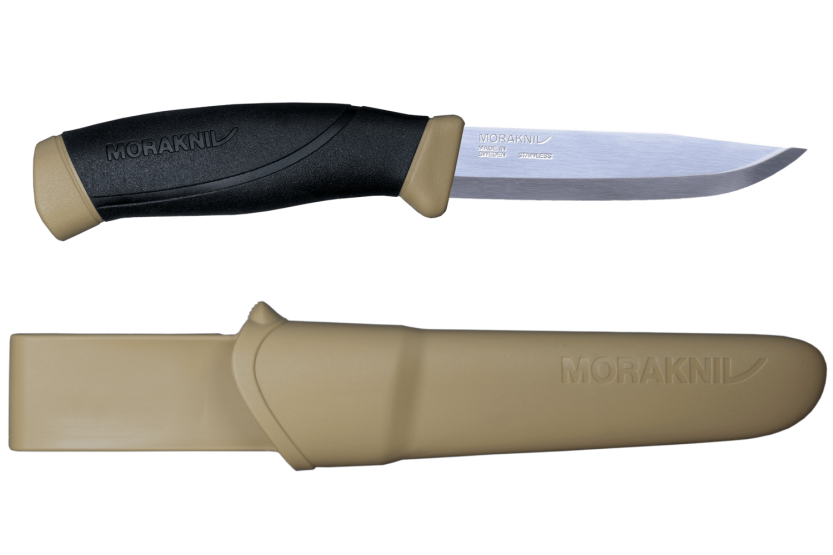 Mora Companion 13166 knife 10.4cm stainless steel blade black/sand rubber handle + case