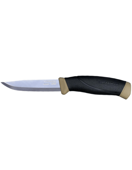 Cuchillo Mora Companion 13166 10.4cm hoja acero inoxidable mango caucho negro/arena + funda