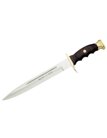 Muela Bowie Knife 9213 rustfritt stålblad 26 cm stamina trehåndtak + skinnslire