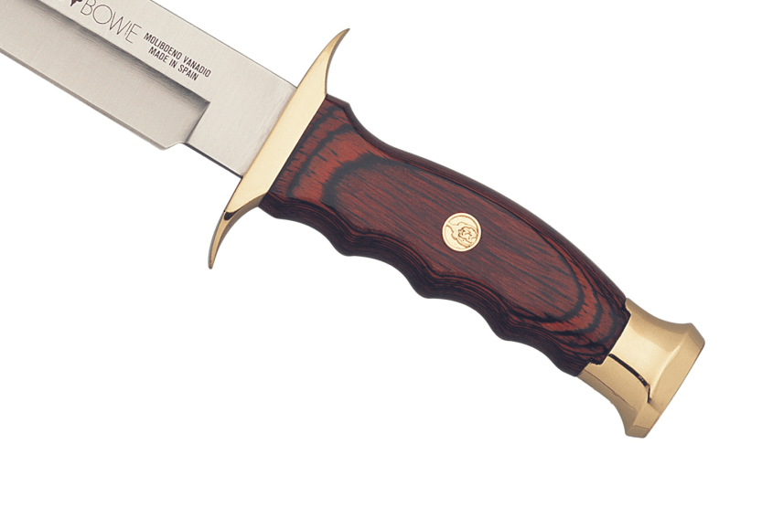 Cuchillo Muela Bowie 9238 hoja acero inoxidable 16cm mango madera stamina + funda cuero
