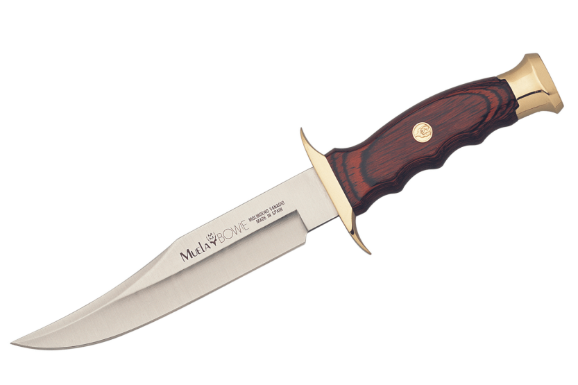 Faca Muela Bowie 9238 lâmina em aço inoxidável 16cm cabo em madeira stamina + bainha em pele