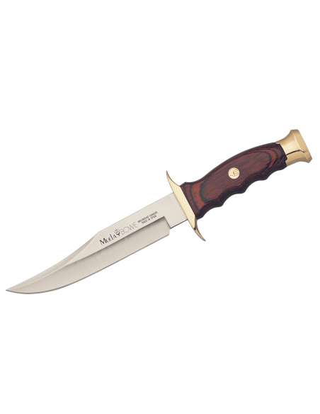 Muela Bowie Knife 9238 blad av rostfritt stål 16cm handtag av stamina trä + läderslida