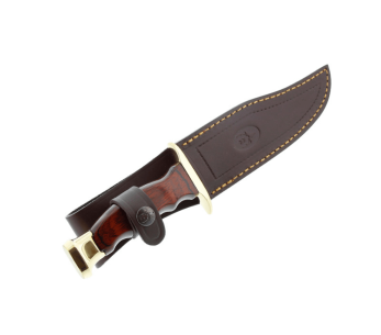Cuchillo Muela Bowie 9238 hoja acero inoxidable 16cm mango madera stamina + funda cuero 2