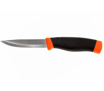 Faca Mora Companion Heavy Duty F 12211 lâmina de carbono de 10,4 cm cabo de borracha preto/laranja + bainha