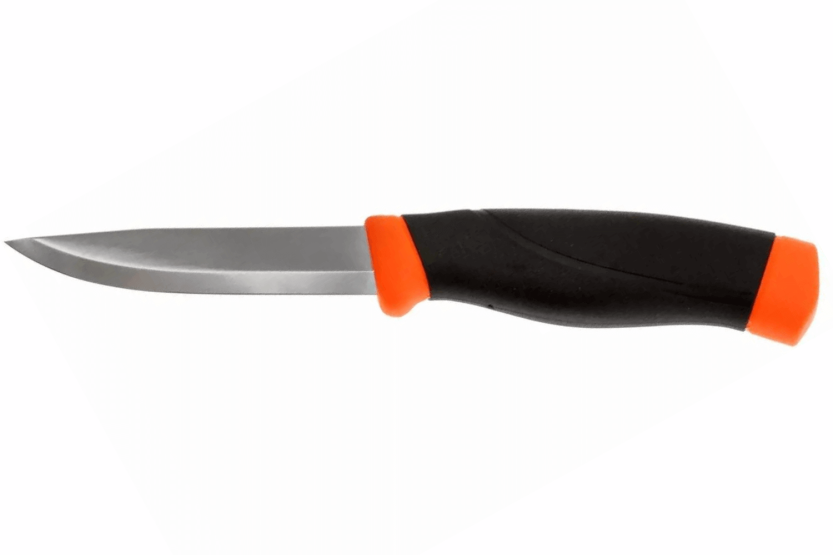 Mora Companion Heavy Duty F 12211 coltello 10,4 cm lama in carbonio manico in gomma nero/arancio + fodero