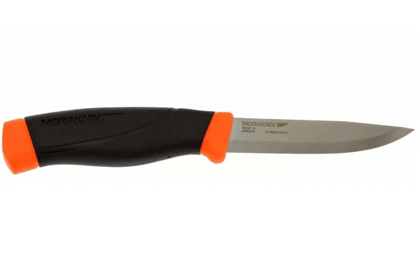 Faca Mora Companion Heavy Duty F 12211 lâmina de carbono de 10,4 cm cabo de borracha preto/laranja + bainha