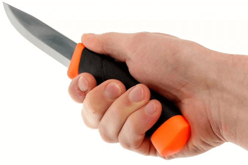 Mora Companion Heavy Duty F 12211 mes 10.4cm carbon lemmet zwart/oranje rubberen handvat + schede