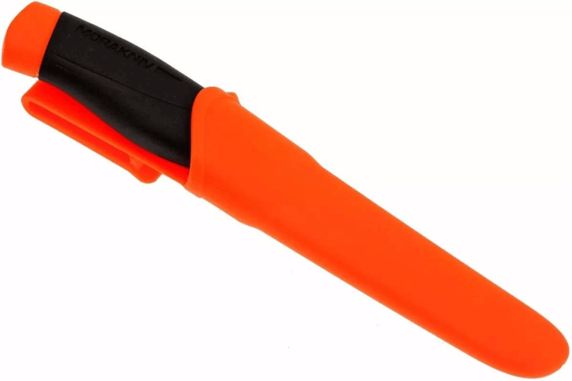 Mora Companion Heavy Duty F 12211 mes 10.4cm carbon lemmet zwart/oranje rubberen handvat + schede