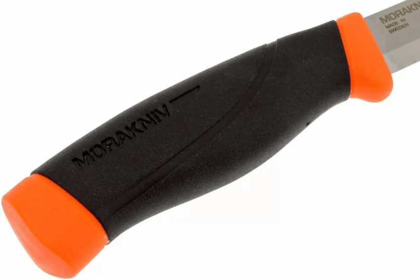 Mora Companion Heavy Duty F 12211 kniv 10,4 cm karbonblad svart/oransje gummihåndtak + slire