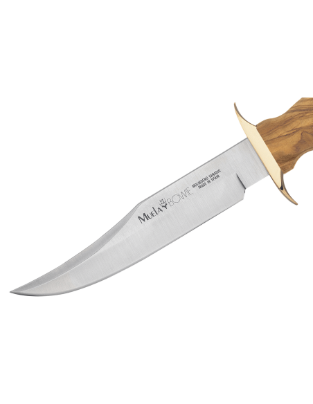 Muela Bowie Mes 9271 roestvrijstalen lemmet 16cm olijfhouten handvat + leren schede