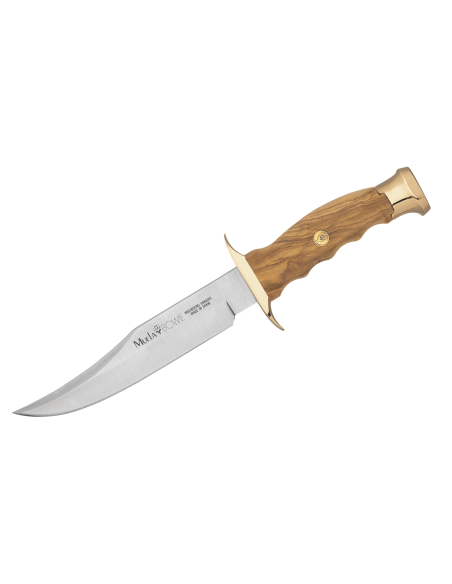 Muela Bowie Knife 9271 stainless steel blade 16cm olive wood handle + leather sheath