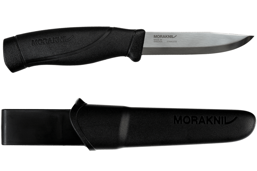 Mora Companion Heavy Duty mes 13158 10,4cm roestvrijstalen lemmet zwart rubberen handvat + schede