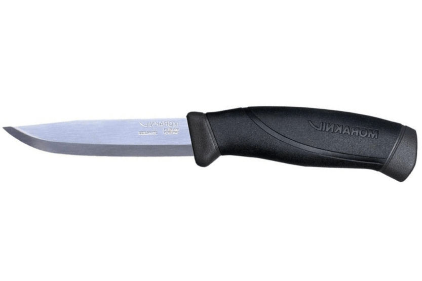 Mora Companion Heavy Duty Messer 13158 mit 10,4 cm Klinge aus rostfreiem Stahl und schwarzem Gummigriff + Etui