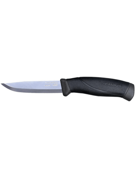 Mora Companion Heavy Duty Messer 13158 mit 10,4 cm Klinge aus rostfreiem Stahl und schwarzem Gummigriff + Etui