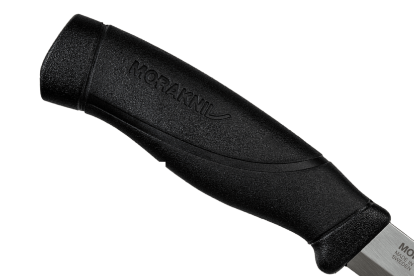 Faca para trabalhos pesados Mora Companion 13158 Lâmina de 10,4 cm em aço inoxidável com cabo de borracha preta + bainha