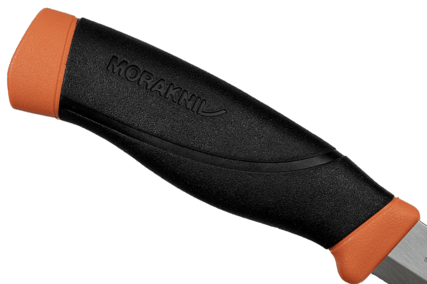 Mora Companion Heavy Duty Messer 13259 HD mit 10,4 cm langer Edelstahlklinge und orangefarbenem Gummigriff + Etui
