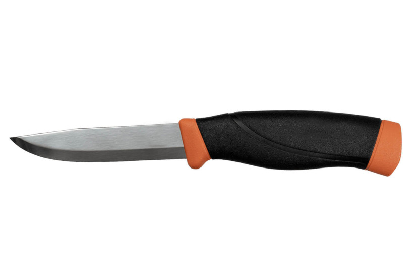 Mora Companion Heavy Duty Messer 13259 HD mit 10,4 cm langer Edelstahlklinge und orangefarbenem Gummigriff + Etui