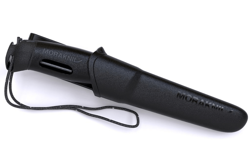 Mora Companion Spark 13567 kniv 10,4cm rostfritt stålblad svart gummihandtag med flinta + slida