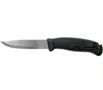 Mora Companion Spark 13567 kniv 10,4cm rostfritt stålblad svart gummihandtag med flinta + fodral
