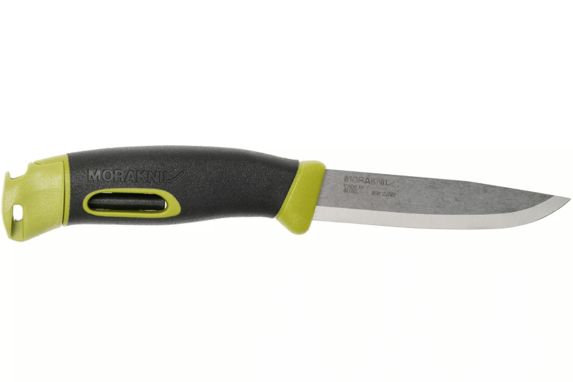 Cuchillo Mora Companion Spark 13570 10.4cm hoja acero inoxidable mango goma verde con pedernal + funda
