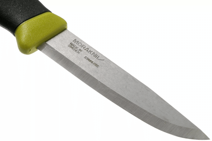Mora Companion Spark 13570 kniv 10,4 cm rustfrit stålblad grønt gummihåndtag med flint + etui