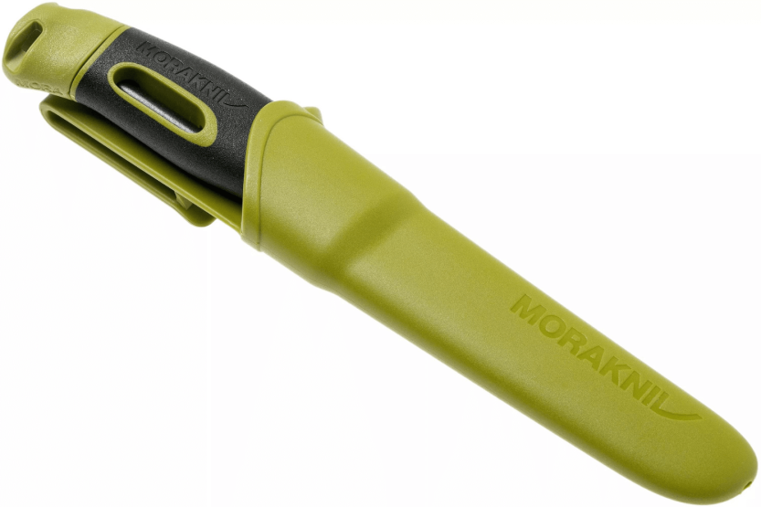 Cuchillo Mora Companion Spark 13570 10.4cm hoja acero inoxidable mango goma verde con pedernal + funda