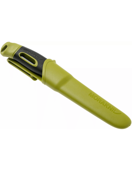 Mora Companion Spark 13570 coltello 10,4 cm lama in acciaio inox manico in gomma verde con pietra focaia + custodia