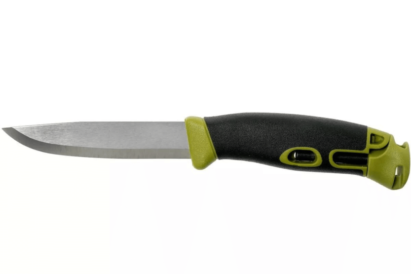 Cuchillo Mora Companion Spark 13570 10.4cm hoja acero inoxidable mango goma verde con pedernal + funda