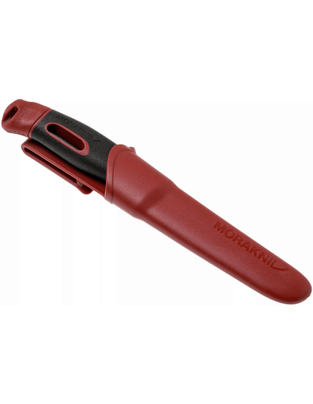 Mora Companion Spark 13571 knife 10.4cm stainless steel blade burgundy rubber handle with flint + case