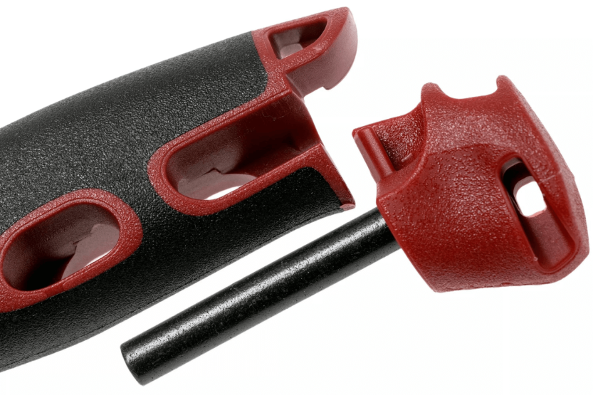 Cuchillo Mora Companion Spark 13571 10.4cm hoja acero inoxidable mango goma burdeos con pedernal + funda