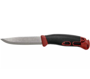 Faca Mora Companion Spark 13571 Lâmina de aço inoxidável de 10,4 cm Cabo de borracha cor de vinho com pederneira + estojo
