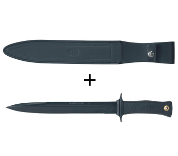 Muela ESCORP 9244 lâmina preta 26cm cabo de borracha preta + bainha de couro