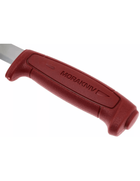 Faca Mora Basic 511 12147 Lâmina de carbono de 9,1 cm cabo de polipropileno vermelho + estojo