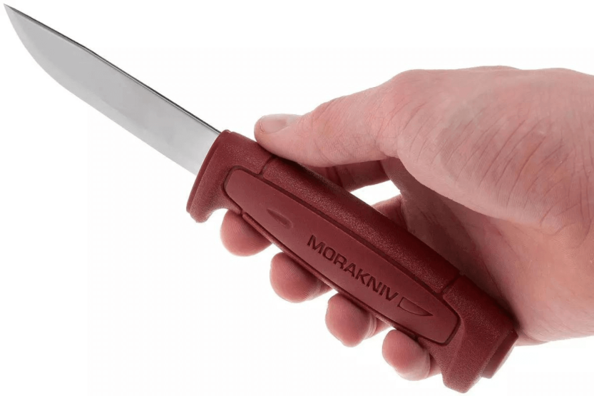 Messer Mora Basic 511 12147 Karbonklinge 9,1cm Griff Polypropylen rot + Etui