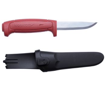 Mora Basic 511 12147 veitsi 9.1cm hiiliterä punainen polypropeenikahva + laukku 2