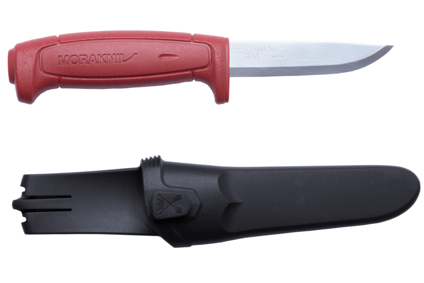 Cuchillo Mora Basic 511 12147 9.1cm hoja carbono mango polipropileno rojo + funda