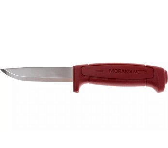 Faca Mora Basic 511 12147 Lâmina de carbono de 9,1 cm cabo de polipropileno vermelho + estojo