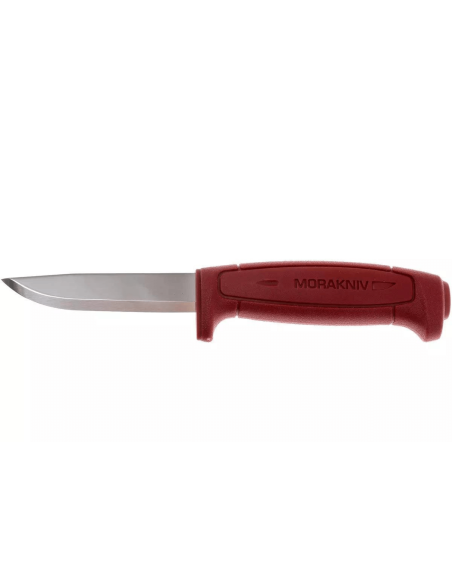 Faca Mora Basic 511 12147 Lâmina de carbono de 9,1 cm cabo de polipropileno vermelho + estojo