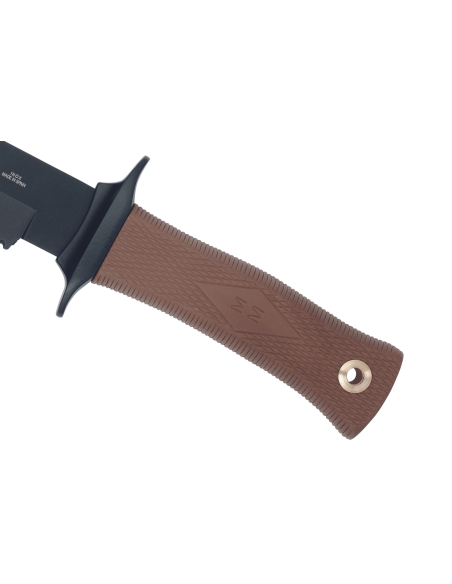 Messer Muela ESCORP 9277 Klinge schwarz 18cm Griff aus braunem Gummi mit Cordura-Holster