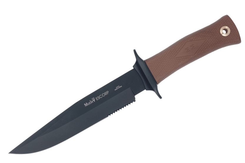 Muela ESCORP 9277 knife 18cm black blade brown rubber handle with cordura sheath