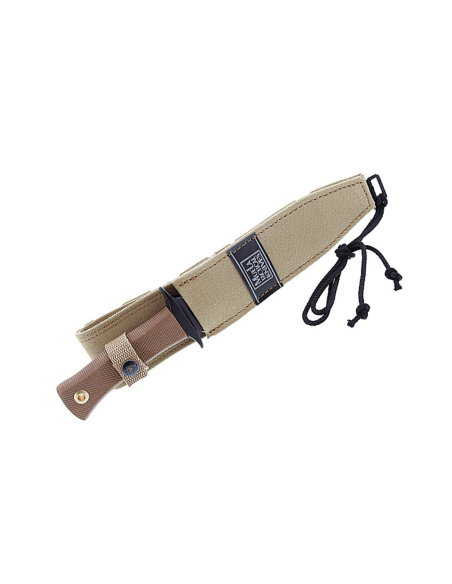 Cuchillo Muela ESCORP 9277 18cm hoja negra mango de goma marrón con funda de cordura
