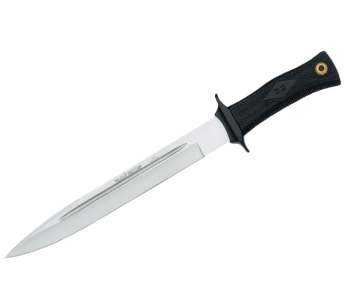 Cuchillo Muela Escorp 9287 19cm hoja acero inoxidable mango caucho negro + funda cuero