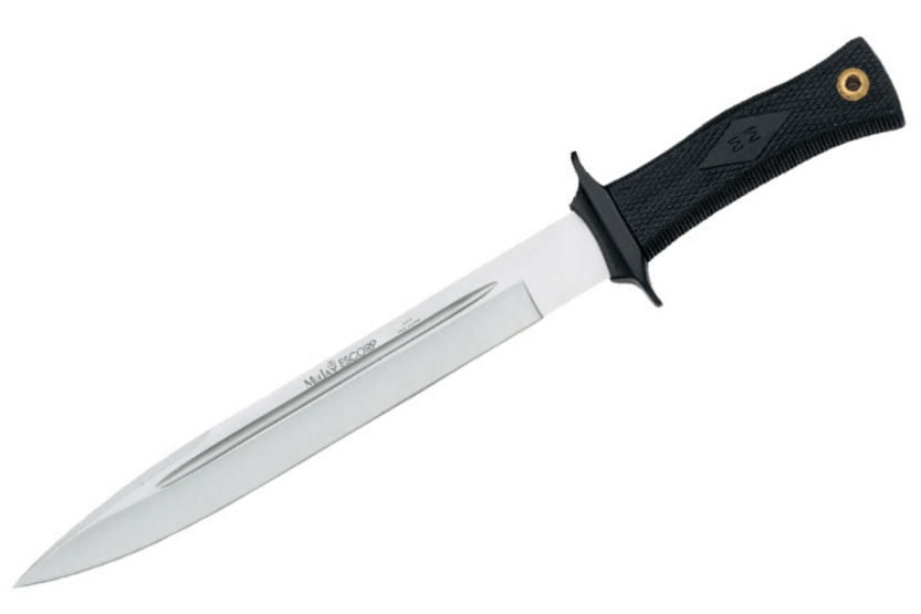 Messer Muela Escorp 9287 19cm Edelstahlklinge Griff aus schwarzem Gummi + Lederetui