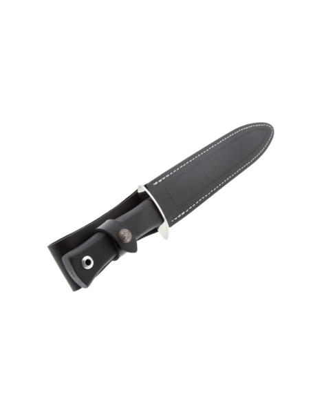 Cuchillo Muela Escorp 9292 26cm mango de goma negro y guarda de acero inoxidable + funda de cuero