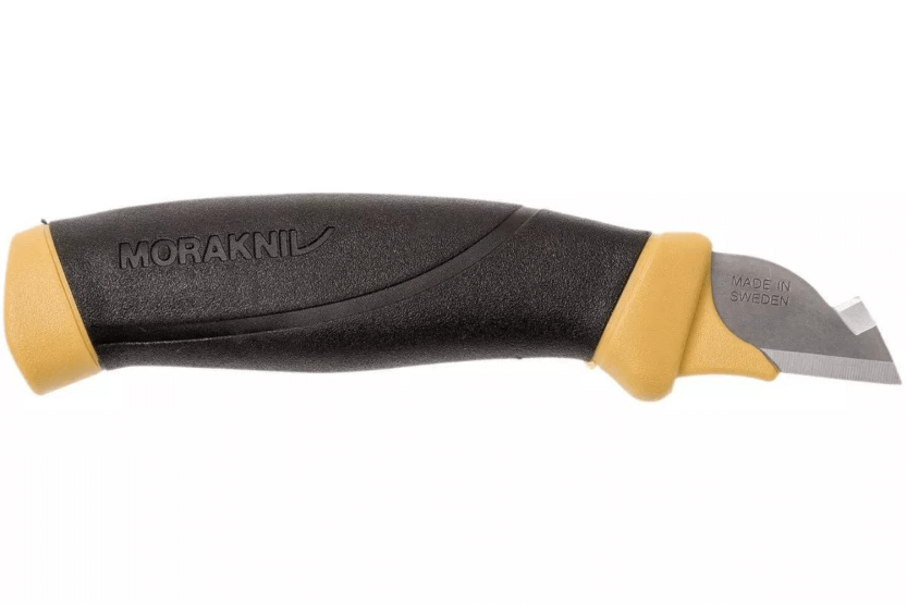 Mora Elektrikerkniv 12201 ambidextrous 2,1 cm rustfrit stålblad sort/gult gummihåndtag med skede