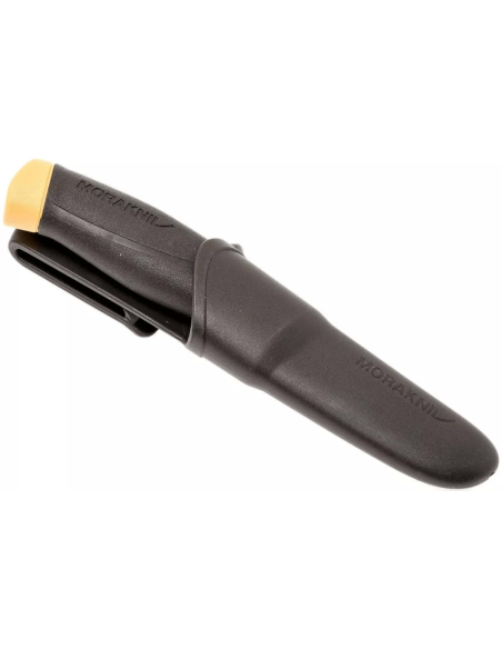 Mora Electrician's Knife 12201 ambidextrous 2.1cm stainless steel blade black/yellow rubber handle with sheath